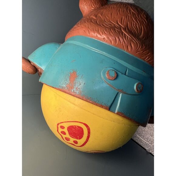 Vintage 1969 Fisher Price Roly Poly Bear Toy – Rolling Wobbly Bear Collectible - Picture 7 of 11